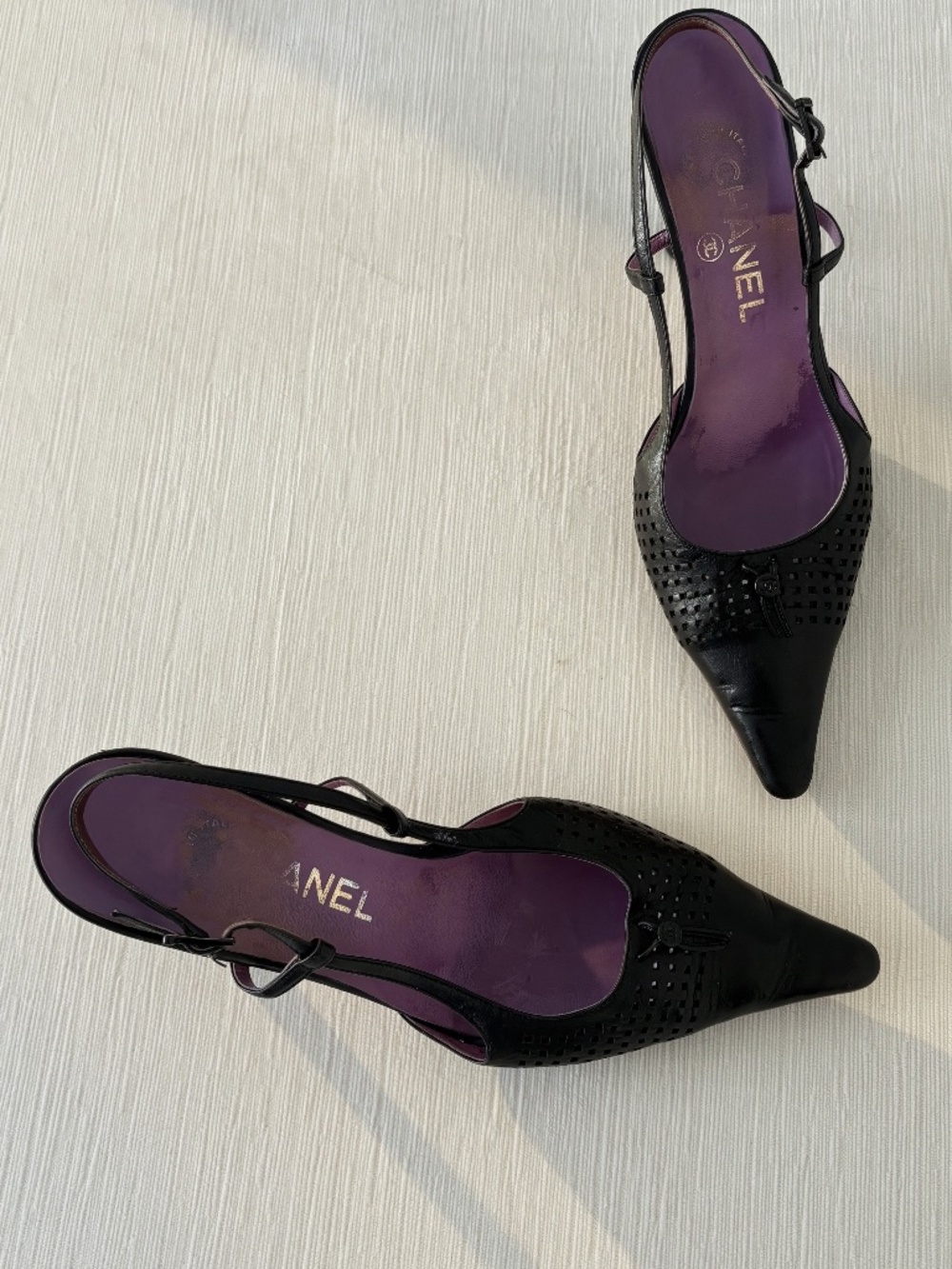 Vintage Chanel Karl Lagerfeld Era Slingback Pumps Size 37